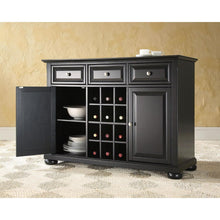 Load image into Gallery viewer, Black Dining Room Buffet Sideboard Cabinet with Wine Storage