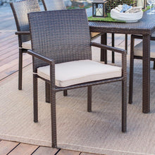 Load image into Gallery viewer, Dark Brown Weather Resistant Resin Wicker Dining Chair Armchair