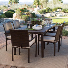 Load image into Gallery viewer, Dark Brown Weather Resistant Resin Wicker Dining Chair Armchair