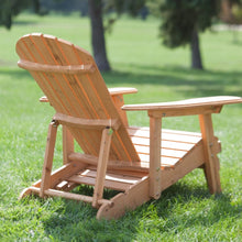 Load image into Gallery viewer, Reclining Adirondack Chair with Pull-out Ottoman in Natural Fir Wood
