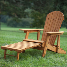 Load image into Gallery viewer, Outdoor Adirondack Chair Recliner with Slide-Out Ottoman in Kiln-Dried Fir Wood