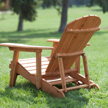 Load image into Gallery viewer, Outdoor Adirondack Chair Recliner with Slide-Out Ottoman in Kiln-Dried Fir Wood