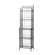 Load image into Gallery viewer, Narrow Wrought Iron Bakers Rack with 5 Shelves