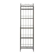 Load image into Gallery viewer, Narrow Wrought Iron Bakers Rack with 5 Shelves
