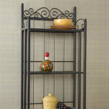 Load image into Gallery viewer, Narrow Wrought Iron Bakers Rack with 5 Shelves