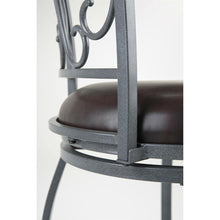 Load image into Gallery viewer, Grey Metal 30-inch Barstool with Brown Faux Leather Swivel Seat