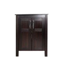Load image into Gallery viewer, Complete Bathroom Vanity Set with Dark Brown Cabinet Blue Glass Sink Top and Faucet