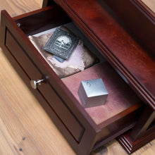 Load image into Gallery viewer, Full Length Tilting Cheval Mirror in Cherry Wood Finish with Storage Drawer