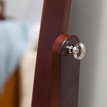 Load image into Gallery viewer, Full Length Tilting Cheval Mirror in Cherry Wood Finish with Storage Drawer