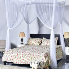 Load image into Gallery viewer, White 4-Post Bed Princess Canopy Net Mosquito Netting for Full or Queen size Beds