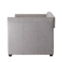Load image into Gallery viewer, Twin size Grey Upholstered Daybed with Roll-out Trundle Guest Bed