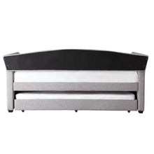 Load image into Gallery viewer, Twin size Grey Upholstered Daybed with Roll-out Trundle Guest Bed