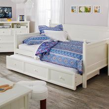 Load image into Gallery viewer, Full size White Wood Daybed with Pull Out Trundle