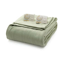Load image into Gallery viewer, Full size Electric Heated Blanket in Sage Green with Digital Control - Machine Washable