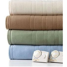 Load image into Gallery viewer, Full size Electric Heated Blanket in Sage Green with Digital Control - Machine Washable