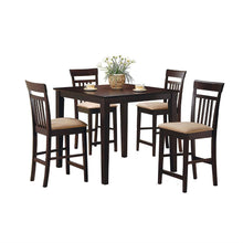 Load image into Gallery viewer, Dark Brown 5-Piece Dining Room Set with 4 Counter Height Barstools