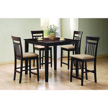 Load image into Gallery viewer, Dark Brown 5-Piece Dining Room Set with 4 Counter Height Barstools