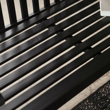 Load image into Gallery viewer, Classic Curved Back Slat Wood 5-Ft Porch Swing in Black Weather Resistant Wood