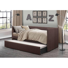 Load image into Gallery viewer, Twin size Chocolate Brown Upholstered Daybed with Pull out Trundle