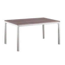 Load image into Gallery viewer, Modern Dining Table with Grey Chrome Frame and Wooden Top