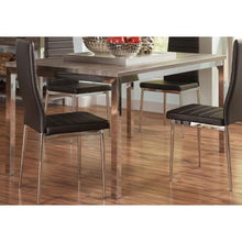 Load image into Gallery viewer, Modern Dining Table with Grey Chrome Frame and Wooden Top