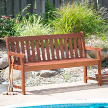 Load image into Gallery viewer, 4-Ft Outdoor Love-seat Garden Bench in Natural Wood Finish