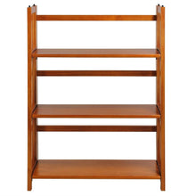 Load image into Gallery viewer, 3-Shelf Folding Storage Shelves Bookcase in Honey Oak Finish