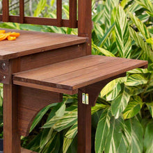 Load image into Gallery viewer, Solid Wood Potting Bench with Flip-up Sides and Garden Tool Shelf in Cinnamon