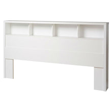 Load image into Gallery viewer, King size Bookcase Headboard with Storage Shelves in White