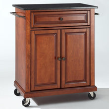 Load image into Gallery viewer, Cherry Portable Kitchen Island Cart w- Granite Top &amp; Locking Wheels