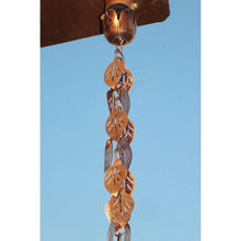 Load image into Gallery viewer, Pure Copper 8.5 Ft Leaf Rain Chain Gutter Rainwater Downspout