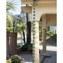 Load image into Gallery viewer, Pure Copper 8.5 Ft Lotus Flower Rain Chain with Green Patina