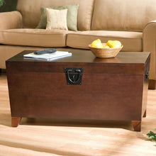 Load image into Gallery viewer, Contemporary Lift Top Coffee Table Storage Trunk in Espresso Finish