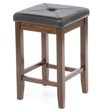 Load image into Gallery viewer, Set of 2 - Vintage Mahogany Bar Stools with Faux Leather Cushion Seat
