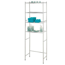 Load image into Gallery viewer, Bathroom Linen Tower Over the Toilet Shelving Unit in Chrome Metal Finish