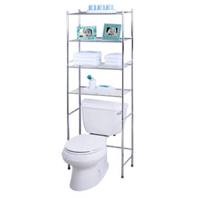 Load image into Gallery viewer, Bathroom Linen Tower Over the Toilet Shelving Unit in Chrome Metal Finish