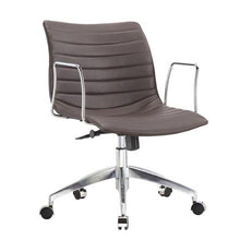 Load image into Gallery viewer, Dark Brown Mid-Back Comfortable Mid-century Modern Office Chair with 26.7-in Wide Seat