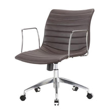 Load image into Gallery viewer, Dark Brown Mid-Back Comfortable Mid-century Modern Office Chair with 26.7-in Wide Seat