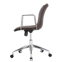 Load image into Gallery viewer, Dark Brown Mid-Back Comfortable Mid-century Modern Office Chair with 26.7-in Wide Seat