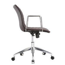 Load image into Gallery viewer, Dark Brown Mid-Back Comfortable Mid-century Modern Office Chair with 26.7-in Wide Seat