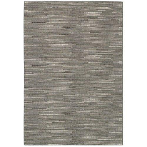 5'3 x 7'6 Neutral Grey Flat Woven Area Rug Indoor Outdoor