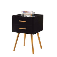 Load image into Gallery viewer, Modern Mid-Century Style End Table Nightstand in Black &amp; Oak Wood Finish