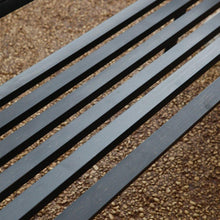 Load image into Gallery viewer, Outdoor Garden Bench with Slatted Seat and Rustic Metal Finish