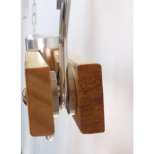 Load image into Gallery viewer, Ceiling Mount Single Bar Wooden Pot Rack with 4 Pan Hooks