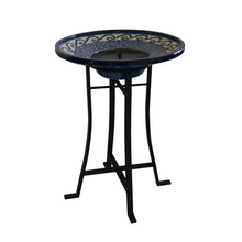 Load image into Gallery viewer, Outdoor Ceramic Bowl Fountain Bird Bath with Metal Stand and Solar Pump