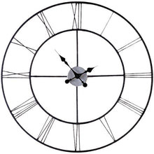 Load image into Gallery viewer, Oversized 30-inch Black Wall Clock with Roman Numerals