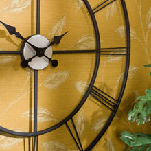 Load image into Gallery viewer, Oversized 30-inch Black Wall Clock with Roman Numerals