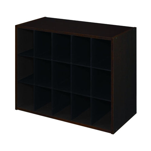 15-Pair Shoe Rack Closet Cubby Organizer Shelves in Espresso Wood Finish