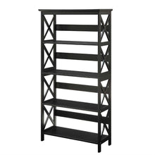 Load image into Gallery viewer, Glossy Black 5-Shelf Bookcase