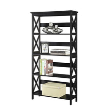 Load image into Gallery viewer, Glossy Black 5-Shelf Bookcase